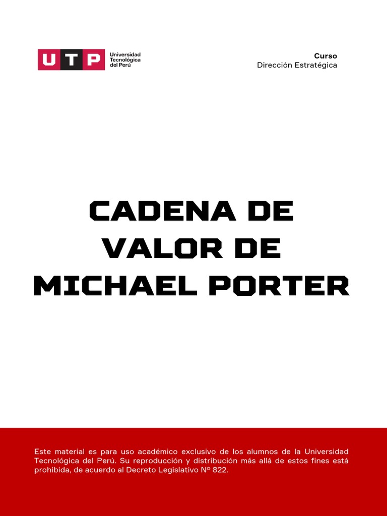 Semana7 - Manual - Cadena de Valor de Michael Porter | PDF | Cadena de ...