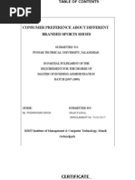 14816327 Consumer Preference About Different Branded Sports Shoes Mba Major Project Report