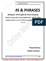 SSC ALL PREVIOUS YEAR ASKED IDIOM & PHRASE PDF (For More Book - WWW - Gktrickhindi.com)