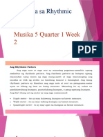 Musika 5 Q1 W2 Pagsasanay #1 Pagkilala Sa Rhythmic Patterns