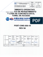 Poet - 19 - 059 - Rev.0 - Revestimiento y Losa de Concreto en El Tunel de Acceso