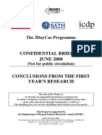 The 3DayCar Programme - Conclusions From The First Year S Research