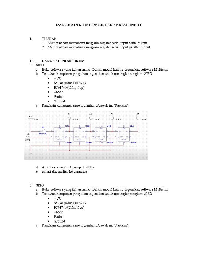 Rangkaian Shift Register SISO dan SIPO | PDF | Griya & Taman