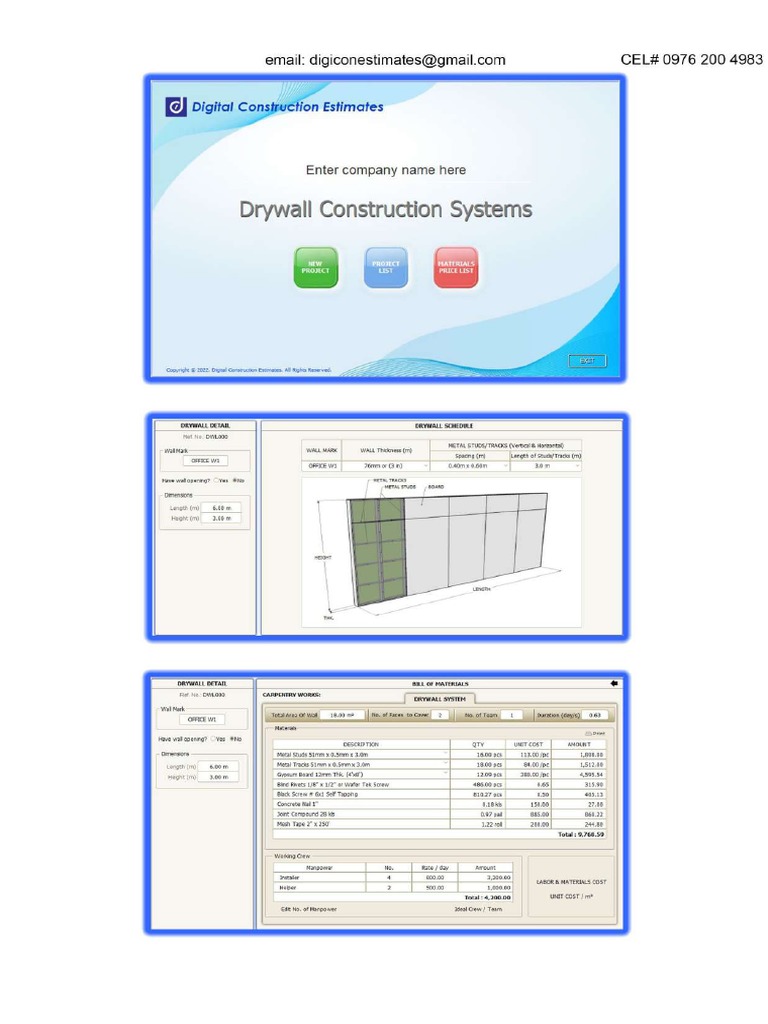 Drywall Construction Estimator PDF