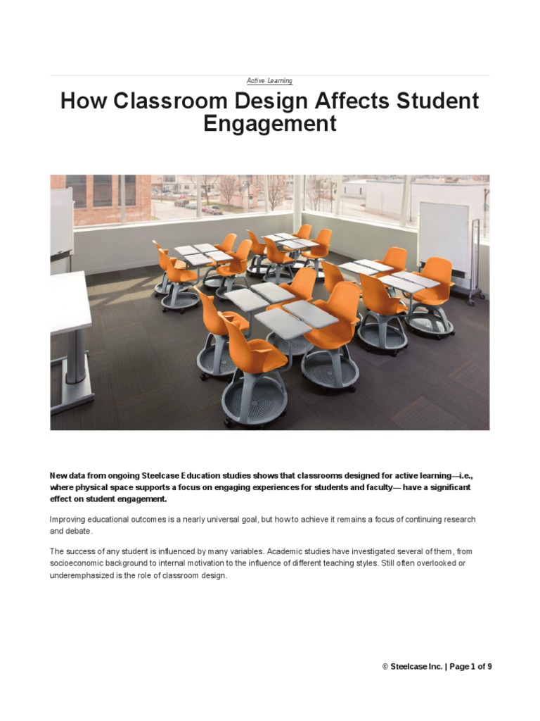 How Classroom Design Affects Student Engagement PDF Learning