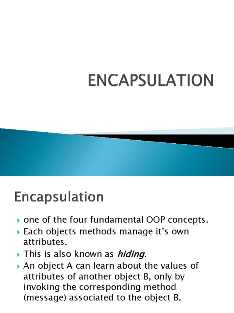 Object Oriented Programming - Encapsulation | PDF | Method (Computer ...