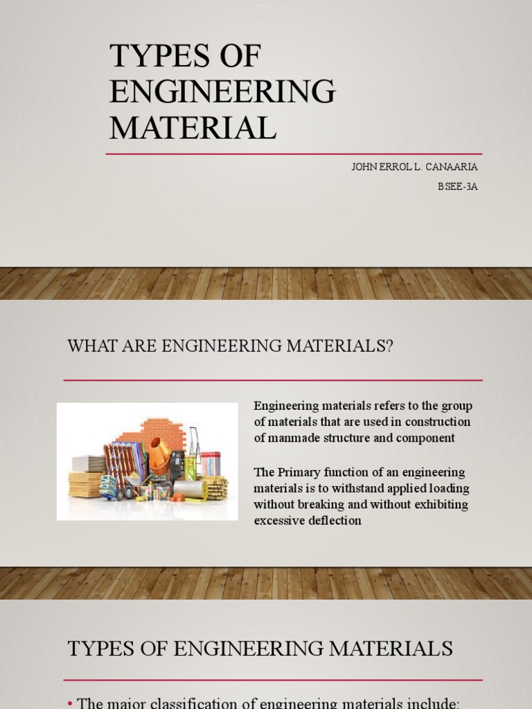 Types of Engineering Material PDF Composite Material Polymers