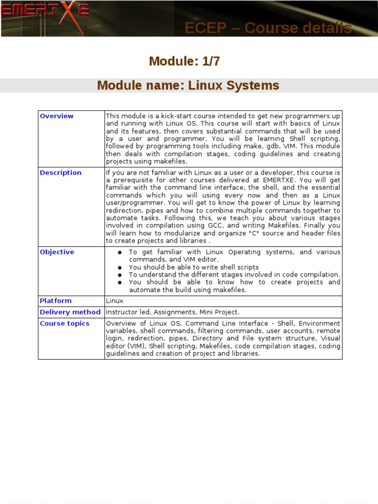 ECEP Course Overview and Modules | PDF | Device Driver | Operating System