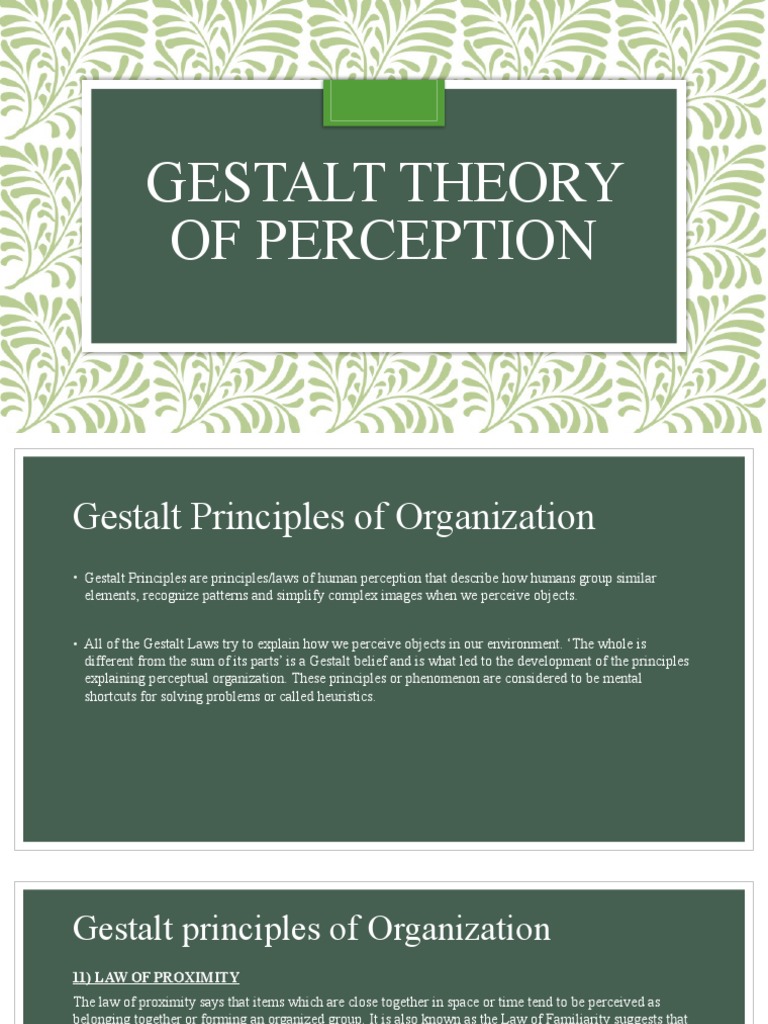 Gestalt Principles of Perception | PDF | Perception | Cognition
