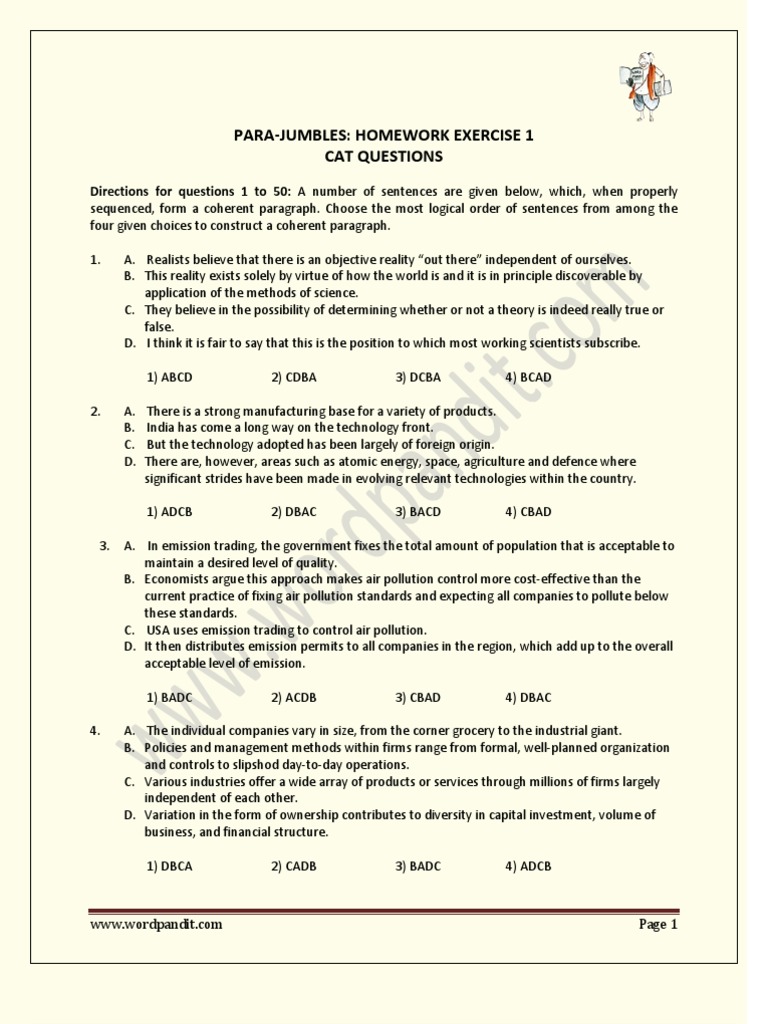 Para Jumbles Practice Questions PDF | PDF | Emissions Trading | Air ...