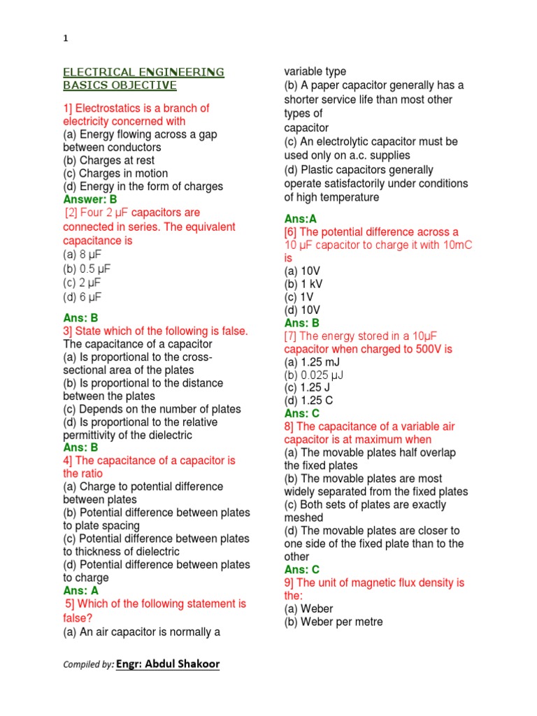 Blogspot Mcqs PDF Capacitor Rectifier