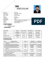 Curriculum Vitae: Saif Ullah
