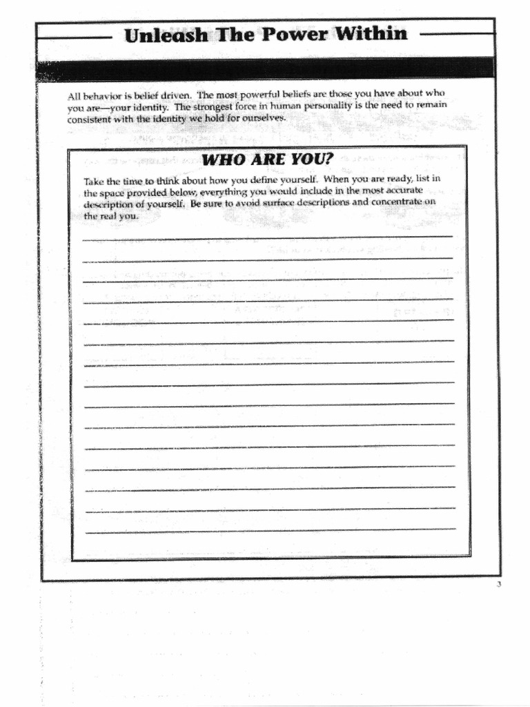Anthony Robbins Unleash The Power Within Workbook PDF
