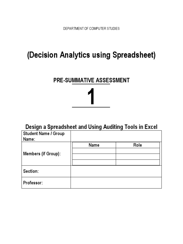 Spreadsheet Auditing in Excel | PDF | Spreadsheet | Microsoft Excel