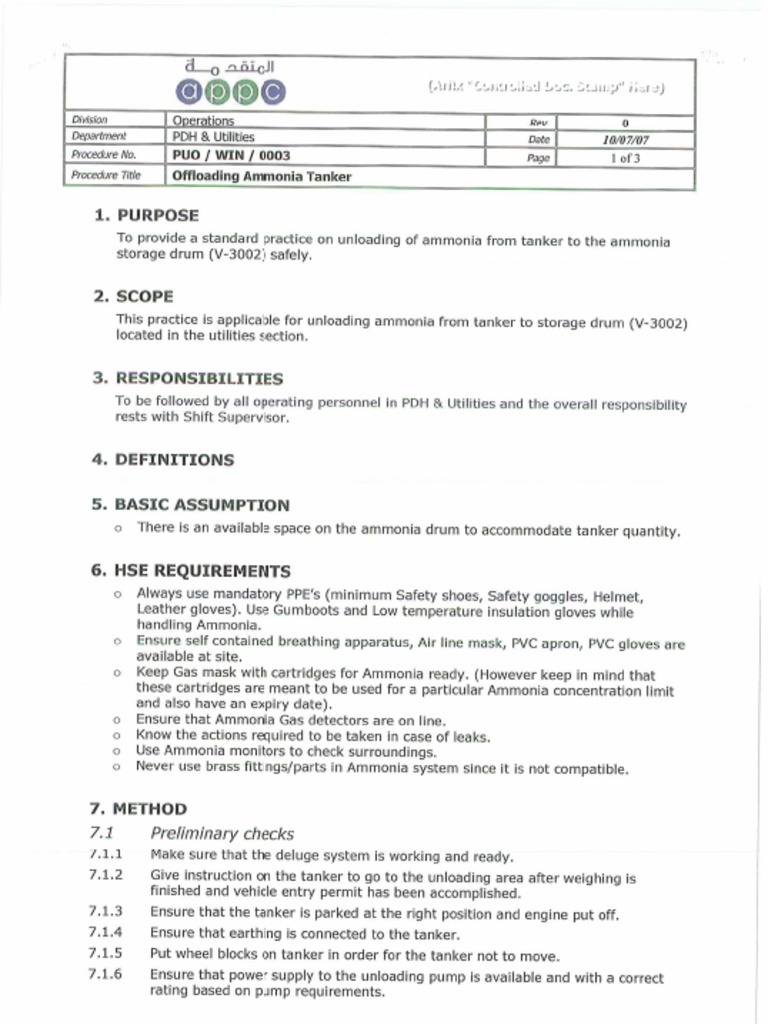 Offloading Ammonia Tanker | PDF