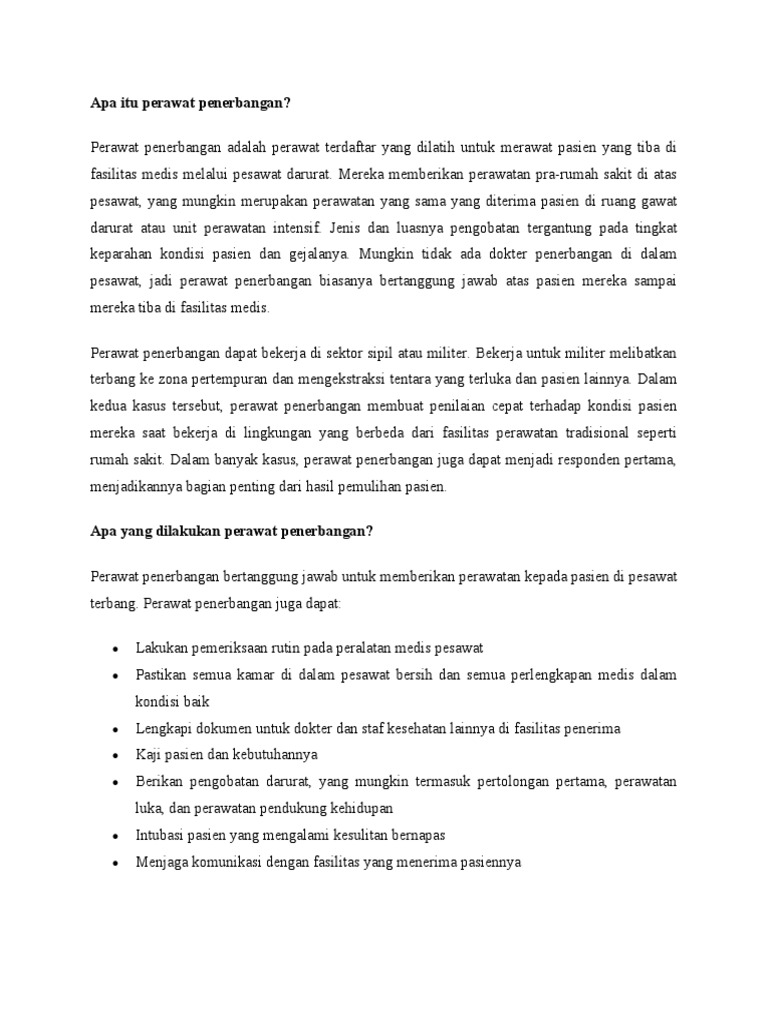 Apa Itu Perawat Penerbangan PDF