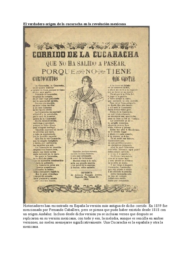 El Verdadero Origen de La Cucaracha en La Revolución Mexicana PDF
