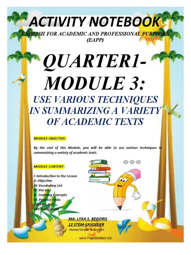 EAPP Module 3: Summarizing Techniques | PDF | Citation | Cognition