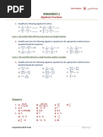 S Worksheet-2 Algebraic Fractions