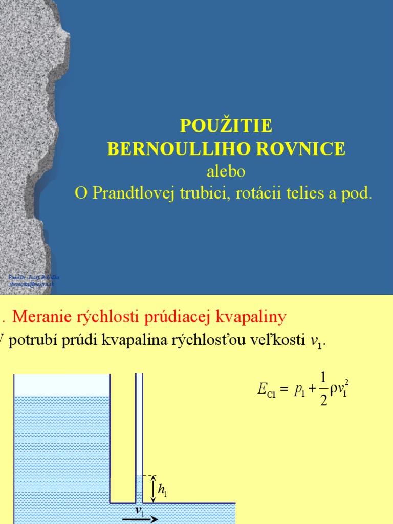 06-Pouzitie Bernoulliho Rovnice | PDF