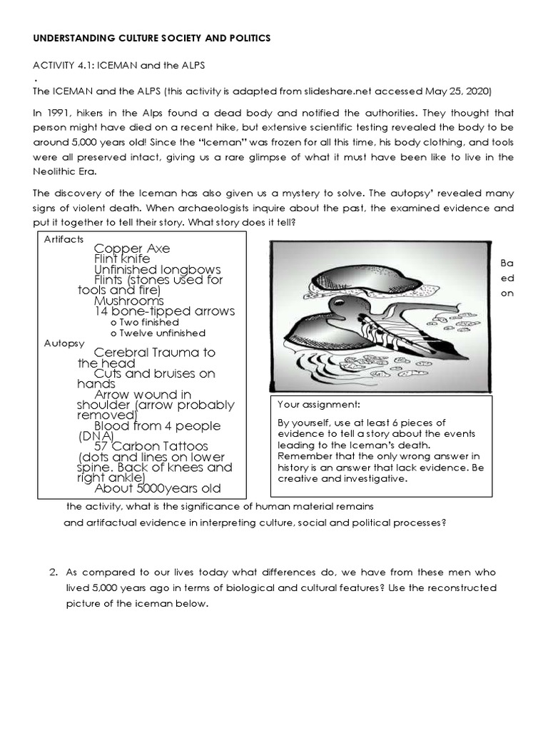 (Template) ACTIVITY 4.1 The ICEMAN and The ALPS | PDF