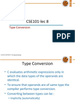 CSE101- Lec 8 (type conversion)