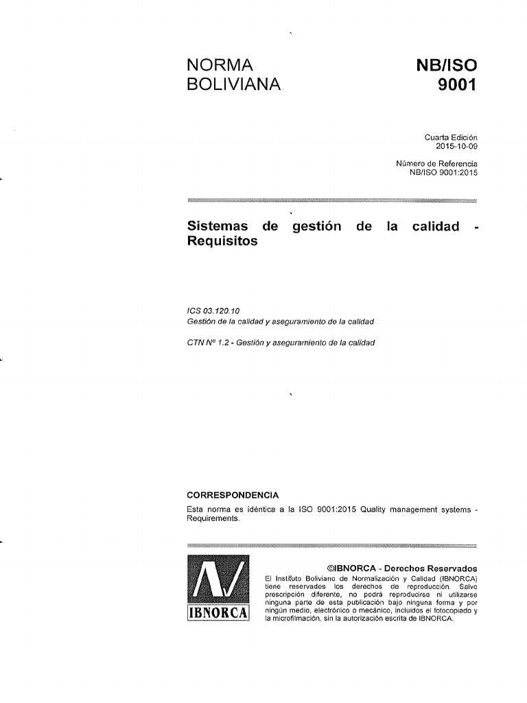 Norma Iso 9001 - 2015 | PDF