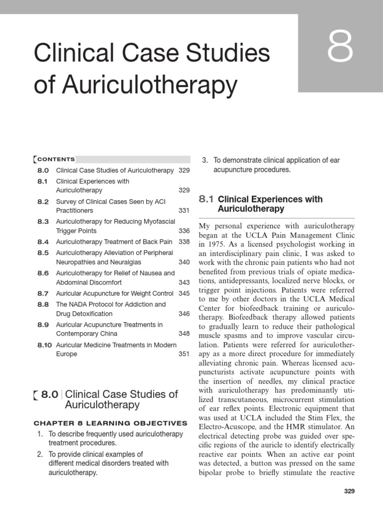 Clinical case studies of auriculotherapy pdf substance abuse