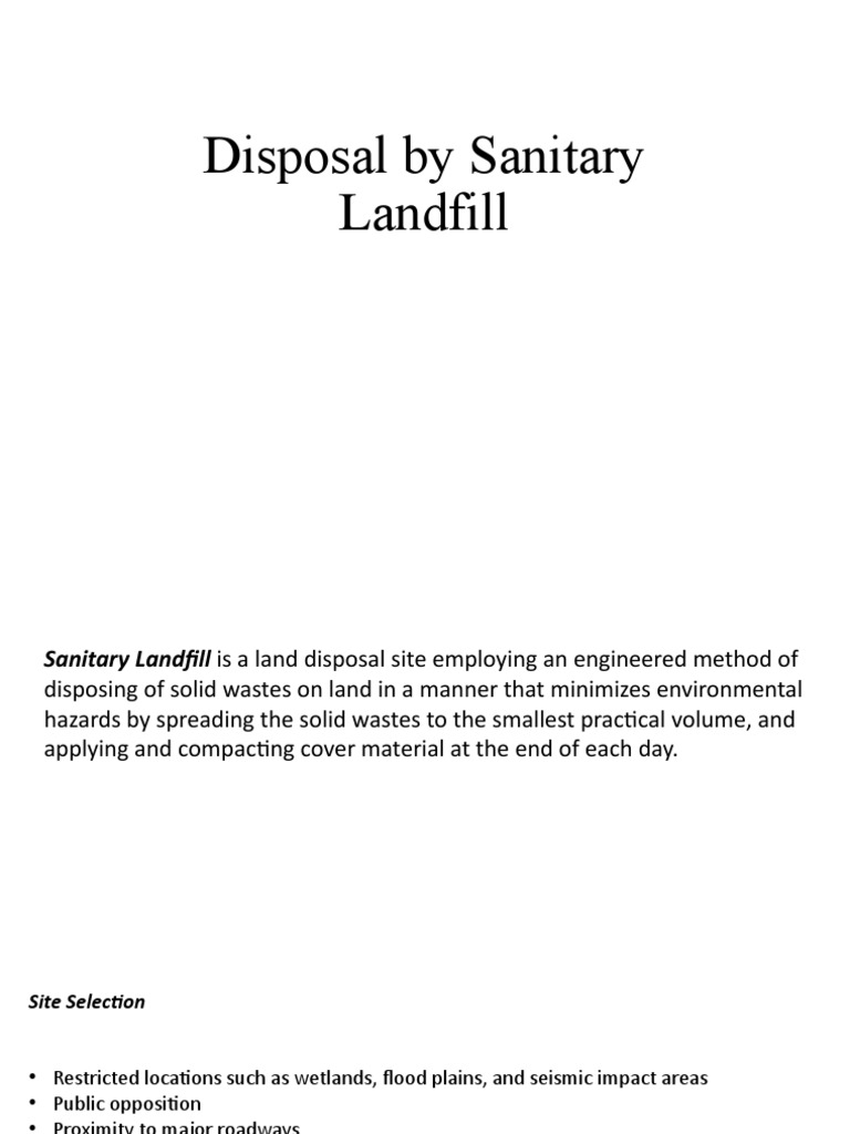 Landfill Disposal PDF Landfill Waste