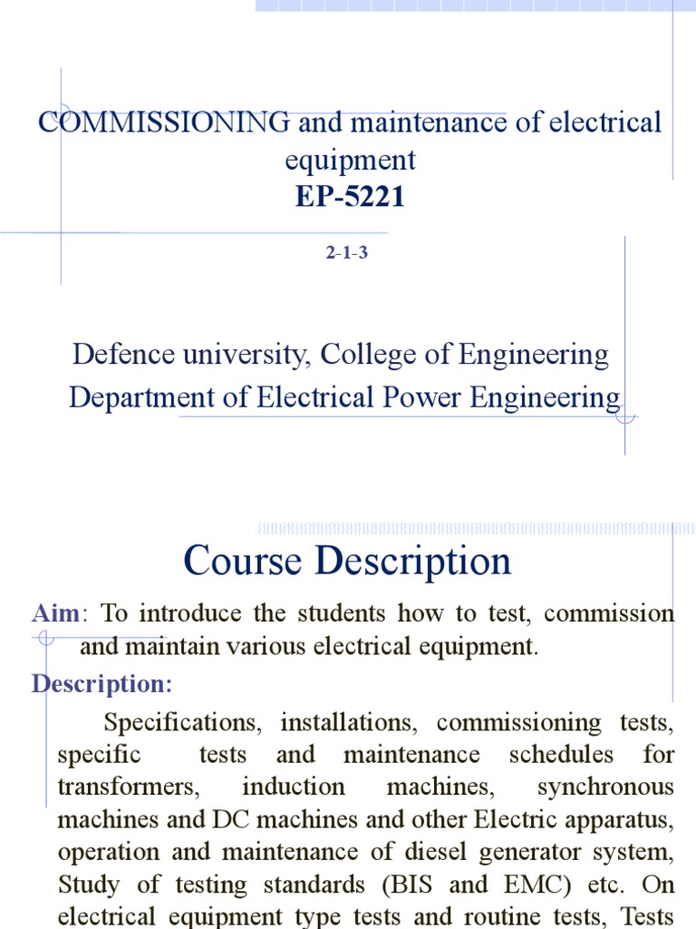 Electrical Equipment Testing Standards
