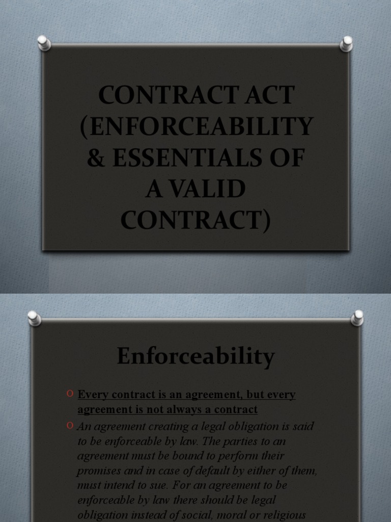 Contract Act (Enforceability Essentials of A PDF Consideration