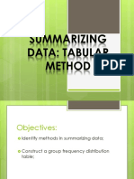 Tabular Methods in Summarizing Data