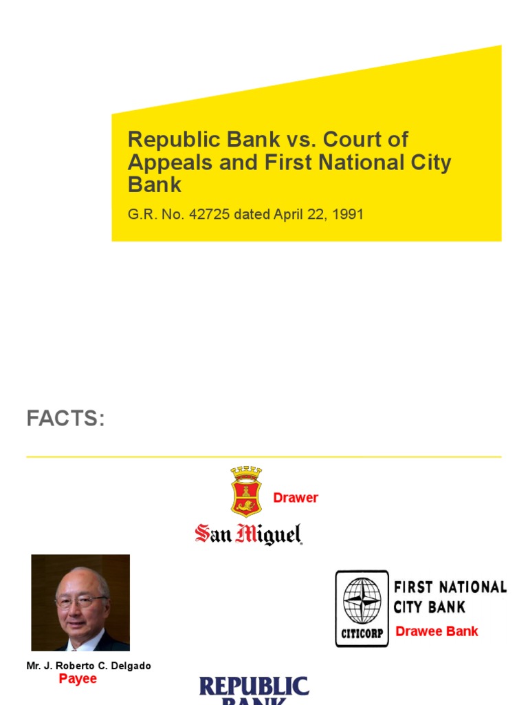 Republic Bank vs. CA | PDF | Cheque | Private Law
