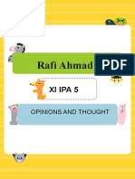 Rafi Ahmad Opinion and Thought