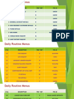 Finacle Menu