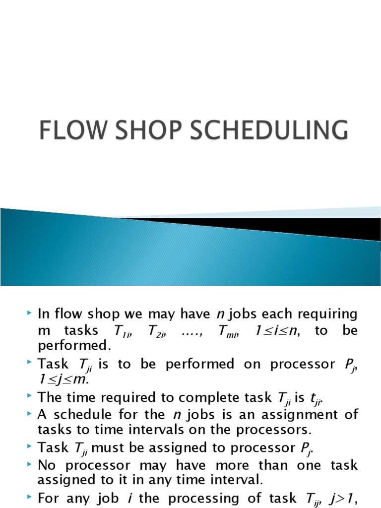 Flow Shop Scheduling | PDF