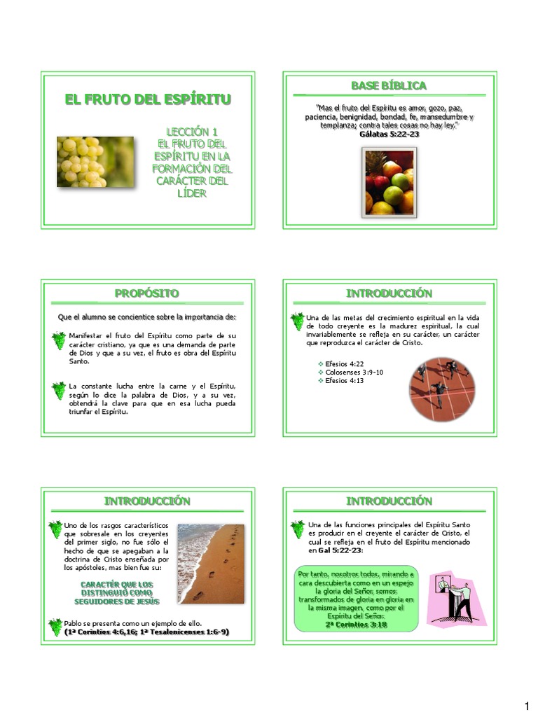 Fruto del Espíritu en el Carácter Cristiano | PDF | Cristo (título ...