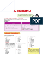 Los Sinónimos para Primer Grado de Secundaria