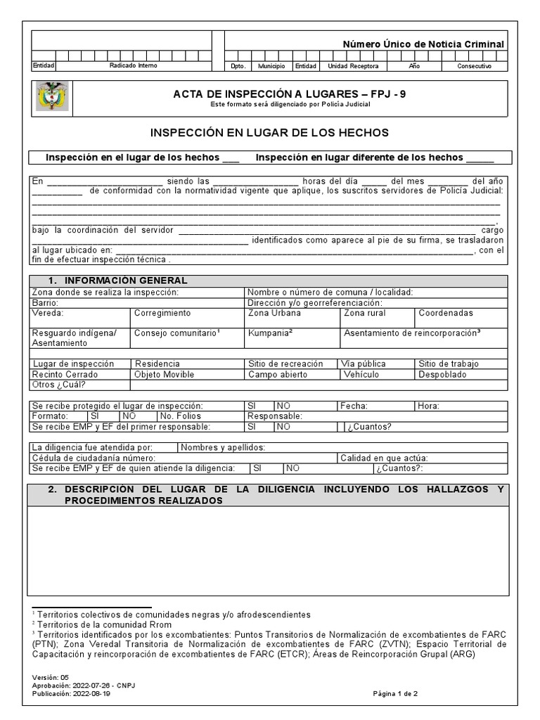 Acta de Inspección FPJ-9 | PDF | Política
