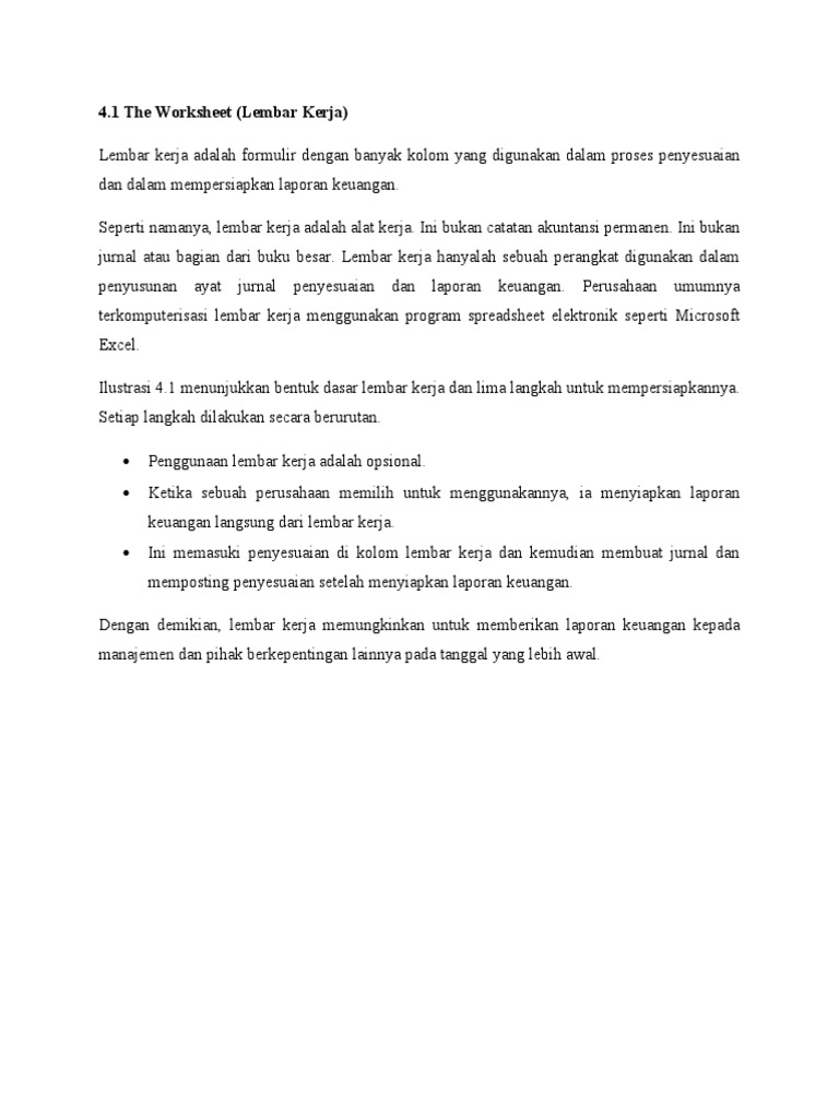 The Worksheet Akuntansi PDF
