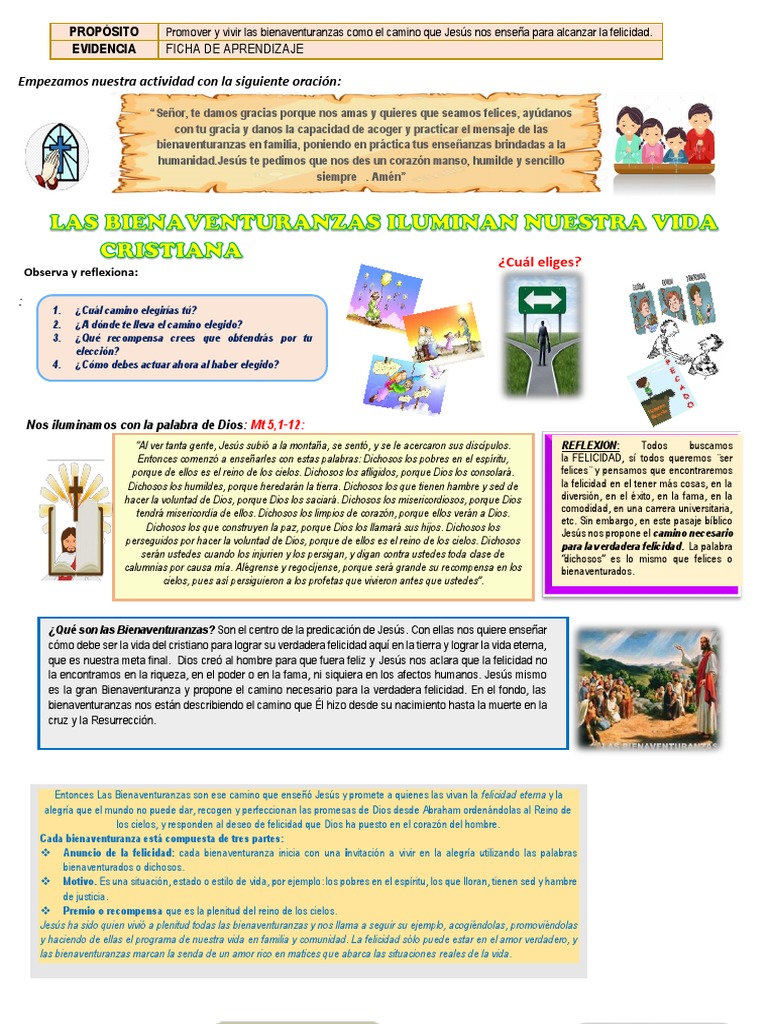 Bienaventuranzas: Camino a la Felicidad | PDF | Bienaventuranzas | Amor