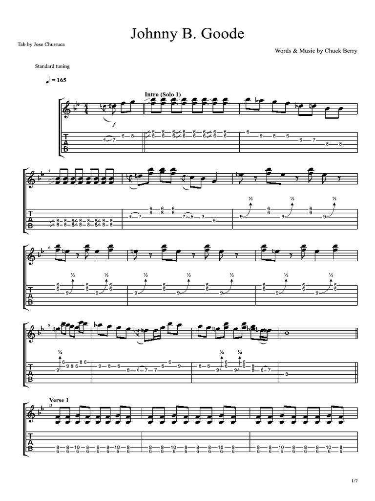 Johnny B. Goode Tab PDF