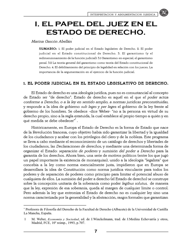 El Juez en el Estado de Derecho | PDF