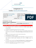 Assignment 1 ACCT 301 Questions