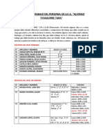 Horario de Trabajo Del Personal de La I