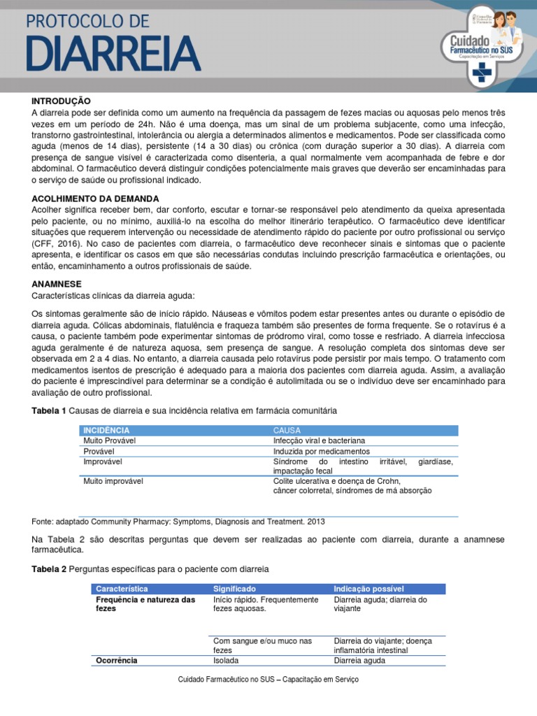 Protocolo de Diarreia9 | PDF | Diarreia | Farmacêutico