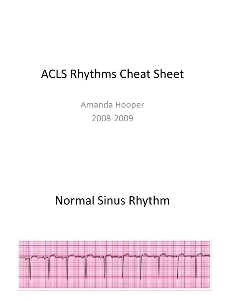 ACLS Rhythms Cheat Sheet | PDF