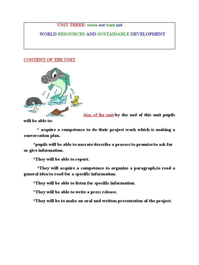 Unit 3 waste not want not 2as pdf teachers lesson plan