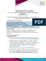 Guía de Actividades y Rúbrica de Evaluación Unidad 3 - Paso 3 Marco de Referencia Planeación Didáctica.