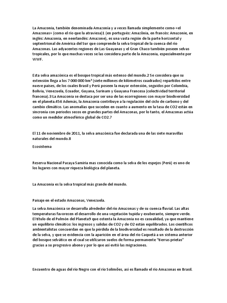 Biodiversidad y economía de la Amazonía | PDF | Selva amazónica ...
